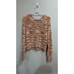Women's brown/rust cropped knitted sweater Made With Love size M